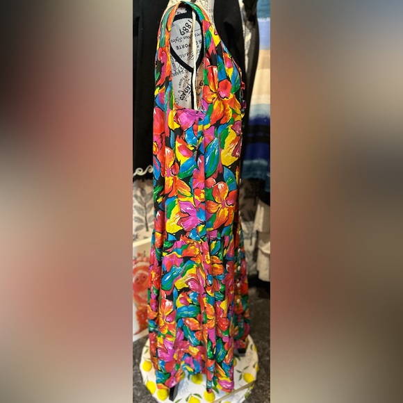 Vintage Chez California floral maxi kaftan dress size 24W - Picture 7 of 15